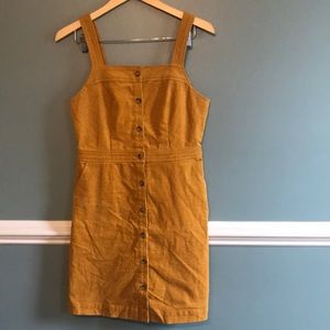 J. Crew Factory Yellow Button-Down Mini Dress